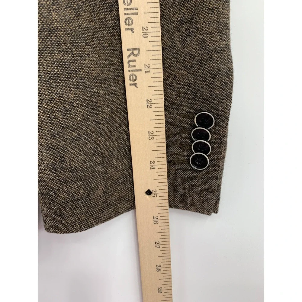 Joseph Abboud Blazer Jacket Mens 48R Brown Wool Silk Blend Slim Fit Camo Lining